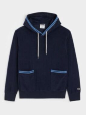 Todd Snyder x Champion Tipped Terry Popover Hoodie Large Navy
